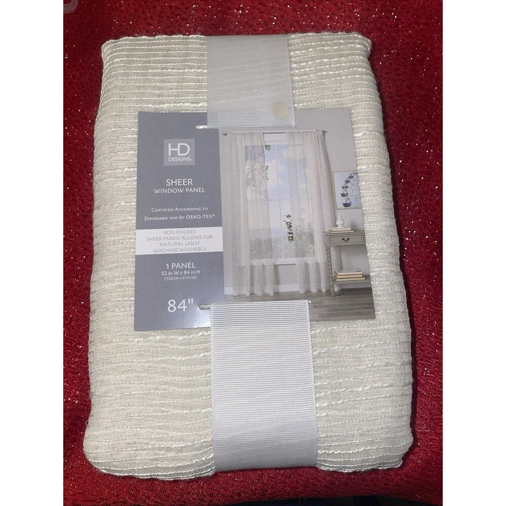 New Sheer 84-Inch Rod Pocket Window Curtain Panel White  52x84 Sheer